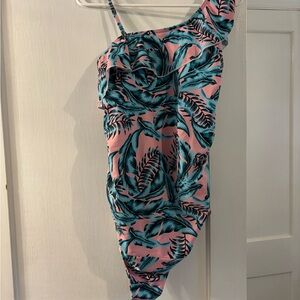 Tropical One-Shoulder Swimsuit maternity